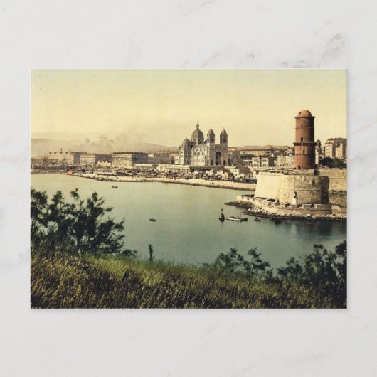 Carte Postale Le phare et la cathédrale, Marseille, France v (Devant)