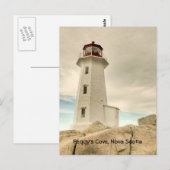 Carte Postale Le phare, Peggy's Cove, Nouvelle-Écosse. (Devant / Derrière)