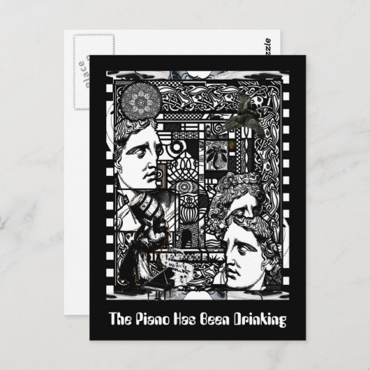 Carte Postale Le Piano A Été En Train De Boire (Devant / Derrière)