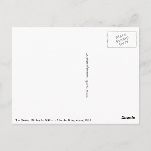 Carte Postale Le Pitcher brisé par Bouguereau (Dos)