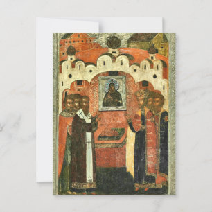 Carte Postale Le placement de la robe de la Mère de Dieu Icône