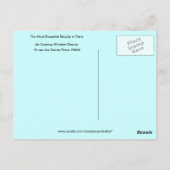 CARTE POSTALE LE PLUS BEAU VÉLO DE PARIS (Dos)