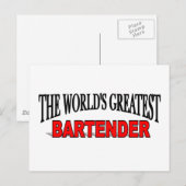 Carte Postale Le plus grand barman du monde (Devant / Derrière)