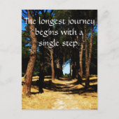 Carte Postale Le plus long voyage commence par un pas à pas (Devant)