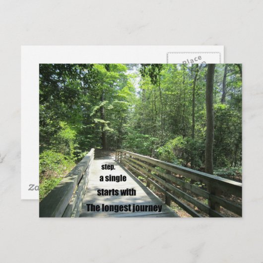 Carte Postale Le plus long voyage commence par une seule étape. (Devant / Derrière)