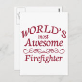 Carte Postale Le pompier le plus génial au monde (Devant / Derrière)