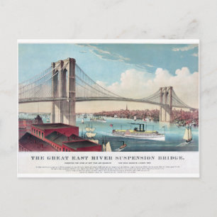 Carte Postale Le pont Brooklyn à New York depuis 1883