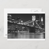 Carte Postale Le pont Brooklyn - noir et blanc (Devant / Derrière)