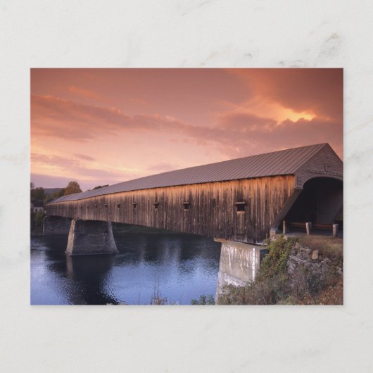 Carte Postale Le pont couvert le plus long des États-Unis (Devant)