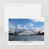Carte Postale Le pont de Sydney Harbour (Devant / Derrière)