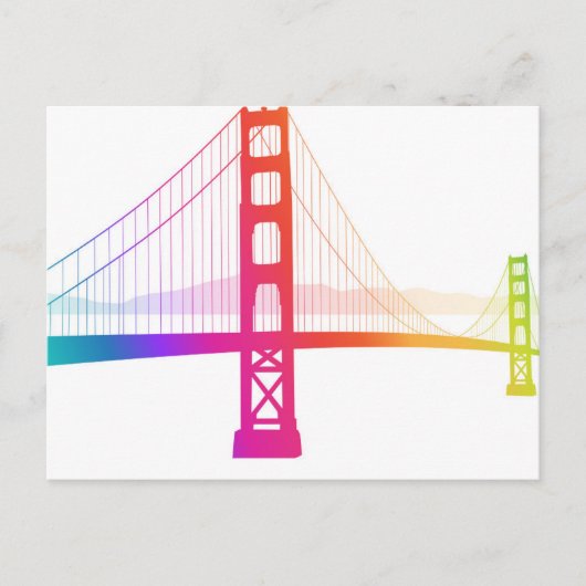 Carte Postale Le pont du Golden Gate | Style arc-en-ciel (Devant)