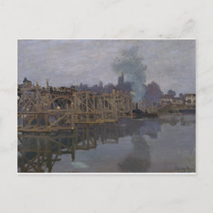 Carte Postale Le pont en réparation par Claude Monet