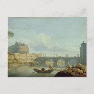 Carte Postale Le pont et le château Saint-Ange, 1745