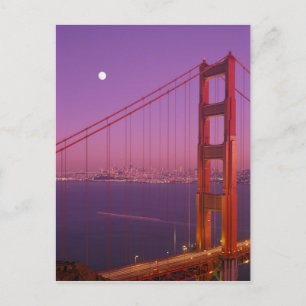 Carte Postale Le pont Golden Gate peu après le coucher du soleil