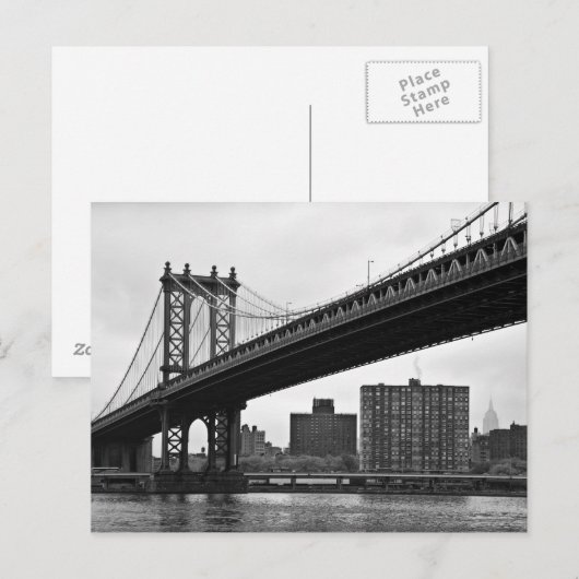 Carte Postale Le pont Manhattan à New York (Devant / Derrière)