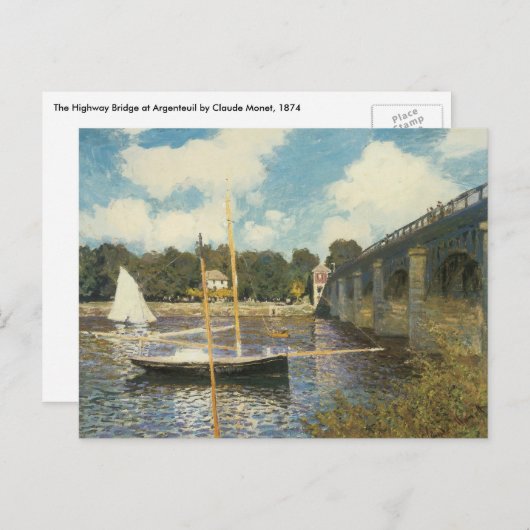 Carte Postale Le pont routier d'Argenteuil par Claude Monet (Devant / Derrière)