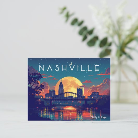 Carte Postale Le pont Shelby Street de Nashville (Debout devant)