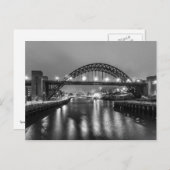 Carte Postale Le pont Tyne de nuit (Devant / Derrière)
