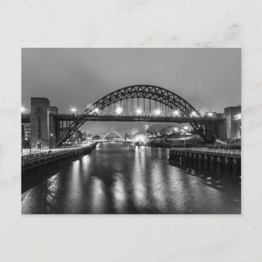 Carte Postale Le pont Tyne de nuit (Devant)