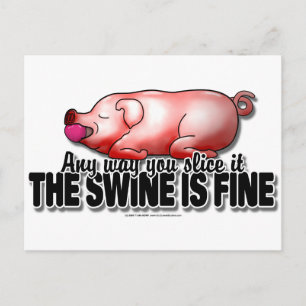 Carte Postale Le porc est très bien