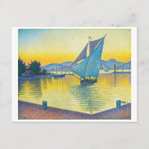 Carte Postale Le port au coucher du soleil, Signac