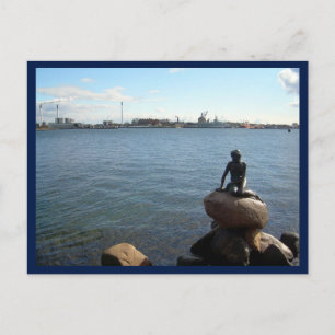 Carte Postale Le port de Copenhague et la petite sirène