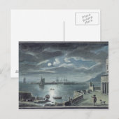 Carte Postale Le port et le Cobb, Lyme Regis par Moonlight (Devant / Derrière)