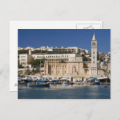 Carte Postale Le port et l'église de Marsaskala sur (Devant / Derrière)