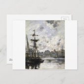 Carte Postale Le port, Fecamp par Eugene Boudin (Devant / Derrière)