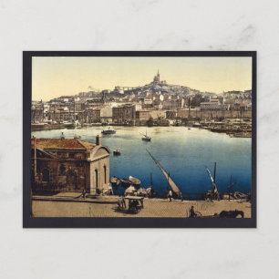 Carte Postale Le port, Marseille, France Photochrom vintage