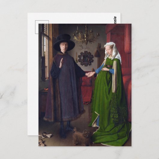 Carte Postale Le portrait d'Arnolfini par Jan van Eyck (Devant / Derrière)