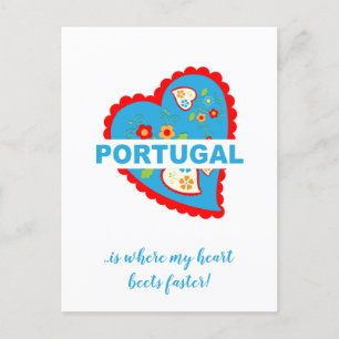 Carte Postale Le Portugal est où mon cœur bat plus vite