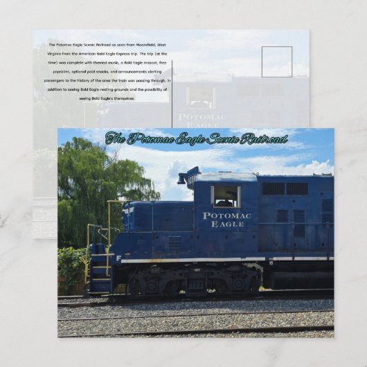 Carte Postale Le Potomac Eagle Scenic Railroad (Devant / Derrière)