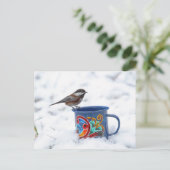 Carte Postale Le poulet dans la neige (Debout devant)