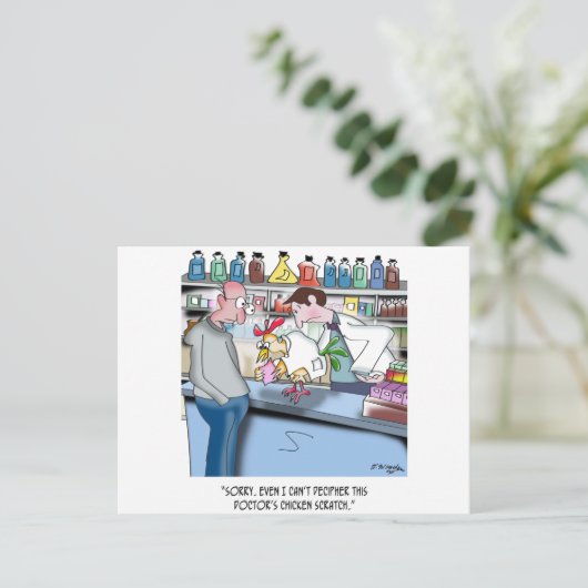 Carte Postale Le poulet ne peut pas décider l’attaque du poulet (Debout devant)