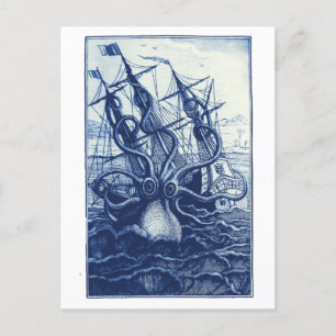 Carte Postale Le Poulpe Colossal 1801 Bleu