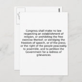 Carte Postale Le Premier Amendement (Devant / Derrière)