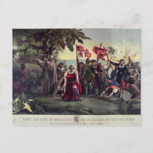 Carte Postale Le premier débarquement de Columbus