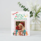 Carte Postale Le premier Noël de bébé personnalisé (Debout devant)