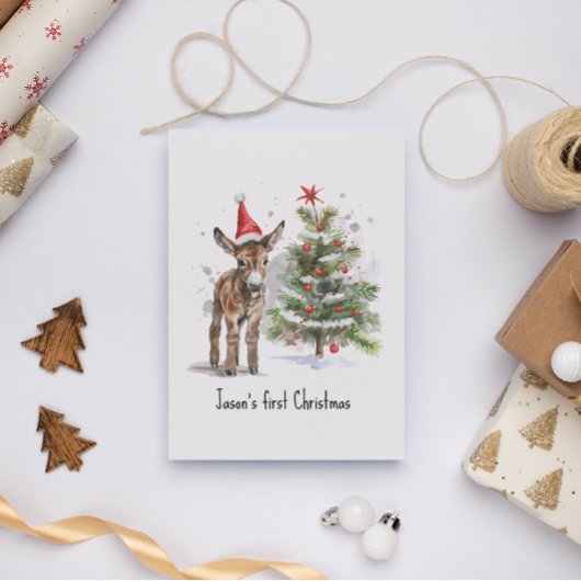 Carte Postale Le premier Noël du Donkey sucré, coutume