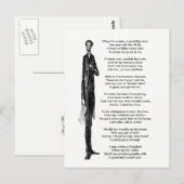 Carte Postale Le Président Abraham Lincoln rend hommage au poème (Devant / Derrière)