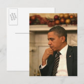 Carte Postale Le président Barack Obama réfléchit à la rencontre (Devant / Derrière)
