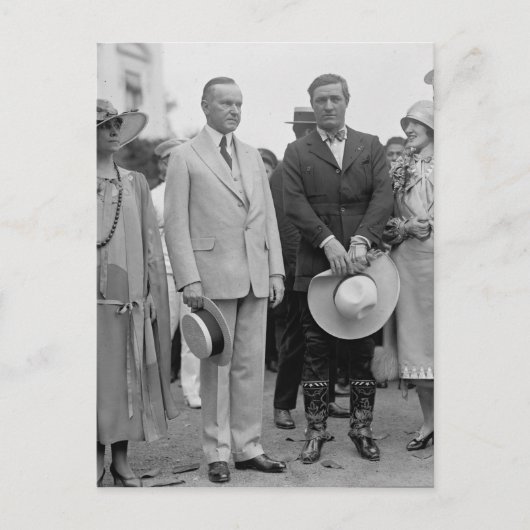 Carte Postale Le président Coolidge et Tom Mix (Devant)
