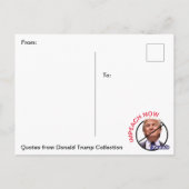 Carte Postale Le président Donald Trump cite des mémoires (Dos)