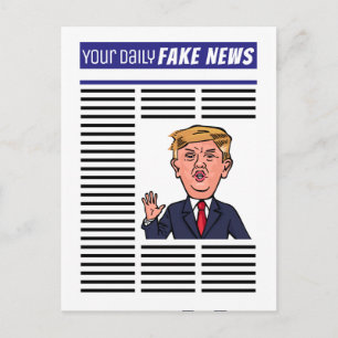 Carte Postale Le président Donald Trump Fake News Drôle Cartoon