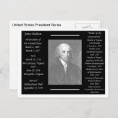 Carte Postale Le président James Madison (Devant / Derrière)