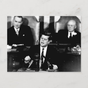 Carte Postale Le président John F. Kennedy Men au discours de la