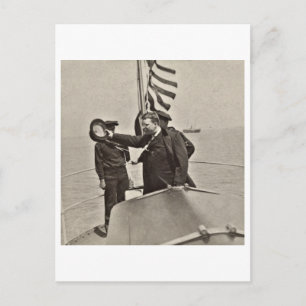 Carte Postale Le président Teddy Roosevelt sur Algonquin Bull Mo