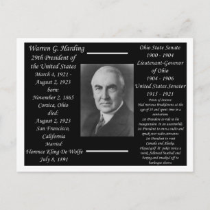 Carte Postale Le président Warren G Harding
