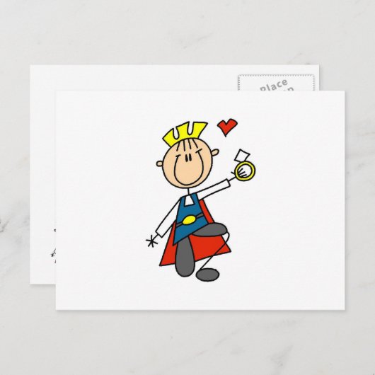 Carte Postale Le Prince Charming propose le mariage (Devant / Derrière)